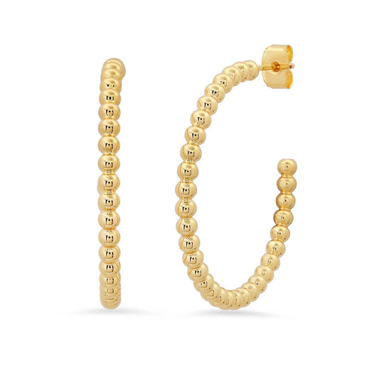 Medium Gold Ball Hoops | 35.5mm