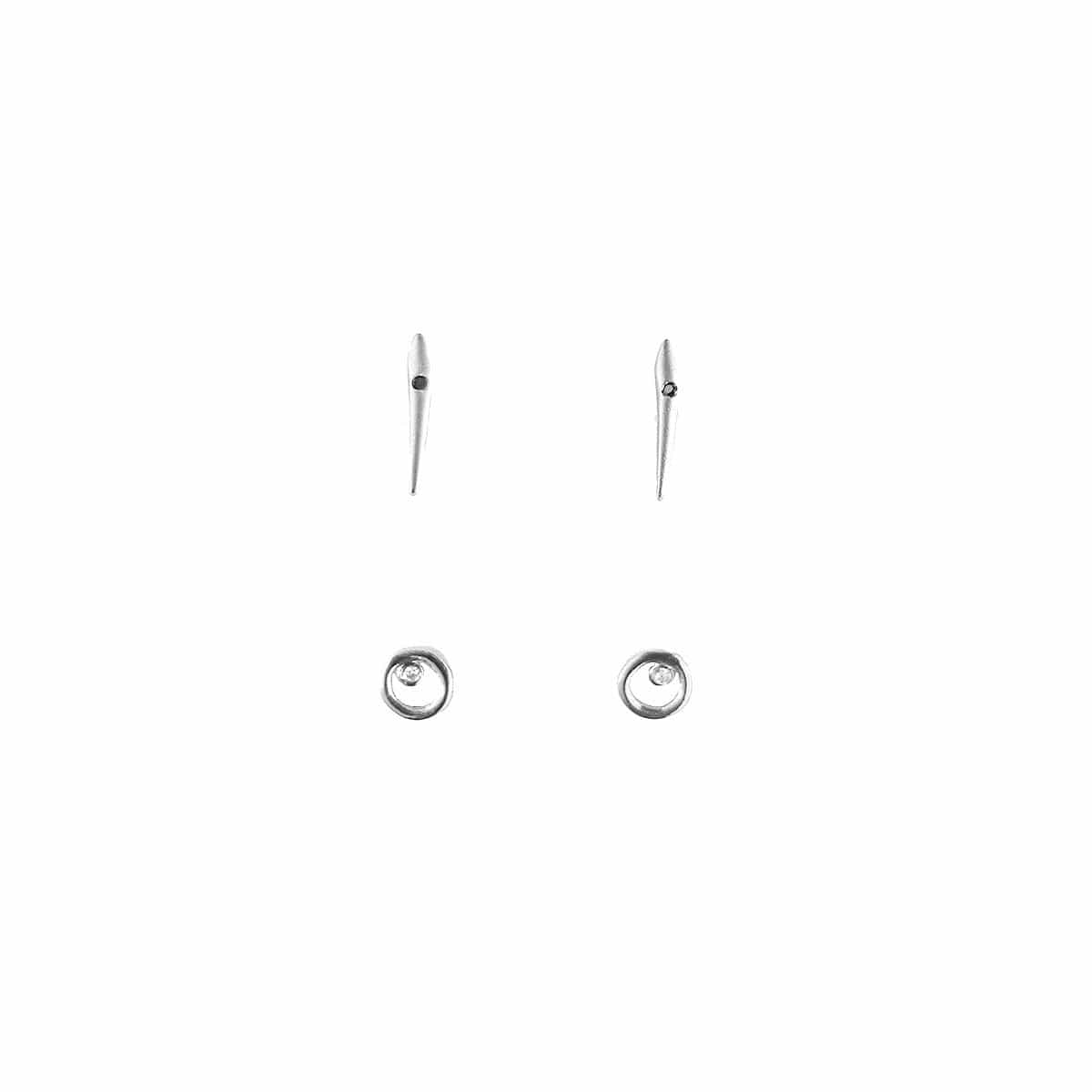 Mini Open Circle Set Of 2 Earrings