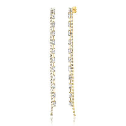 Multi-Chain CZ Linear Earrings