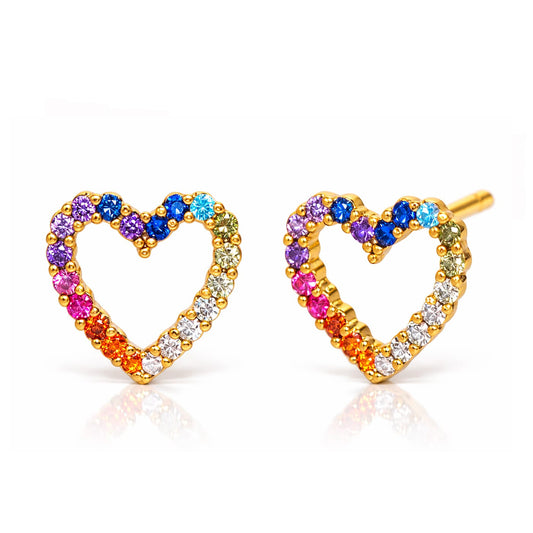 Open Heart Rainbow Earrings