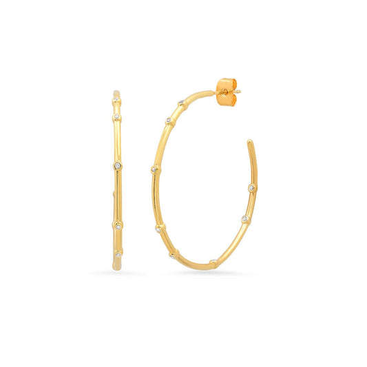 Open Hoops With CZ Accents