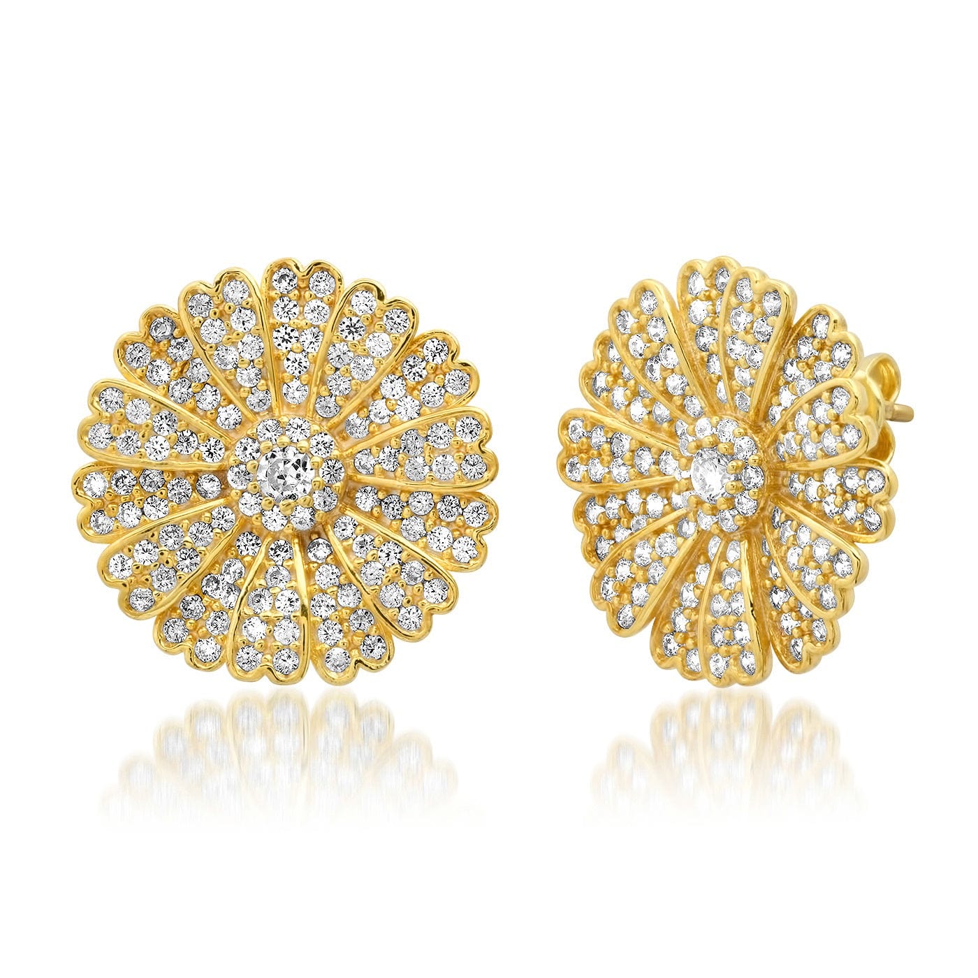 Pave Cz Daisy Studs