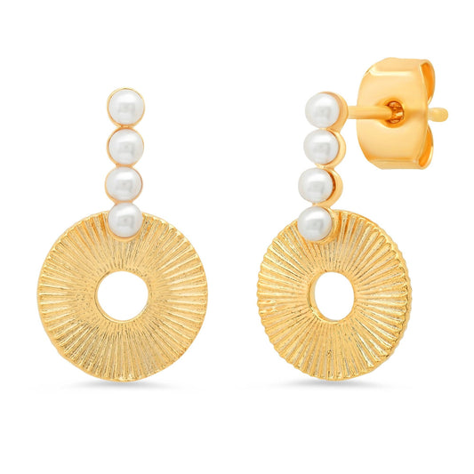 Pearl Drop Sunburst Earrings
