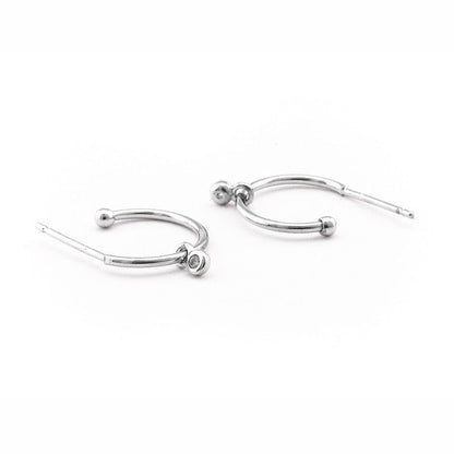 Small Hook Earring With Cz Charm