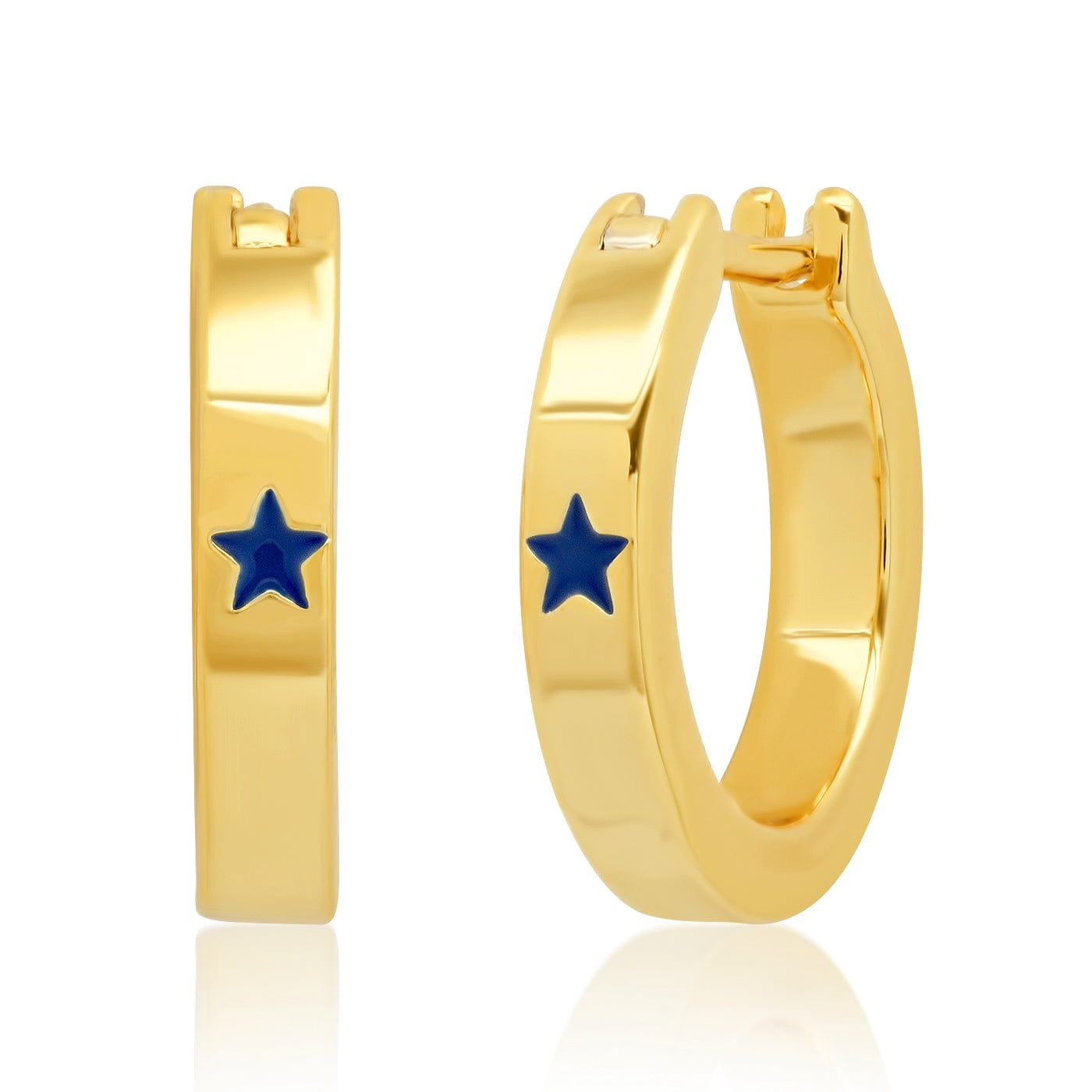 Blue Star Hoop Earrings