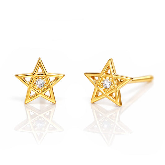 Star Stud with CZ Accent