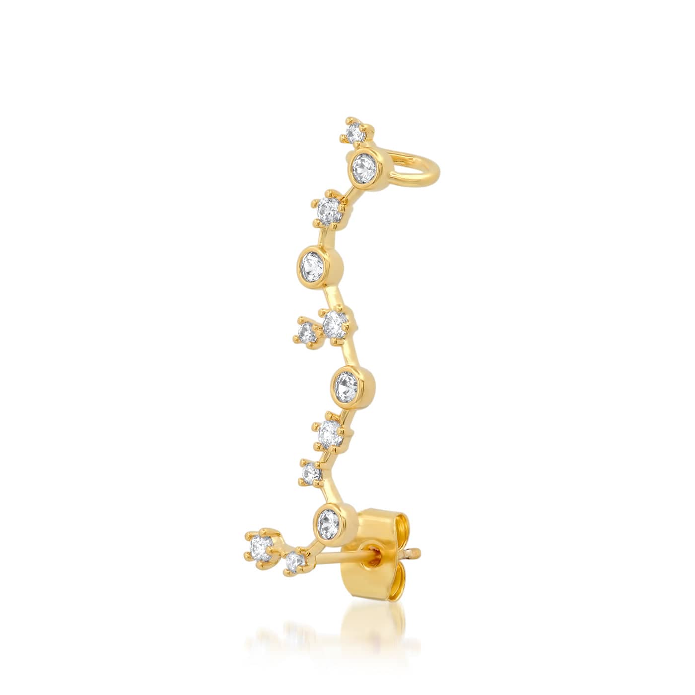 String Of CZ's Ear Crawler Cuff