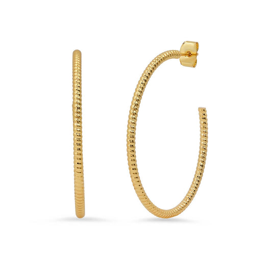 Twisted Gold Hoops | 40mm