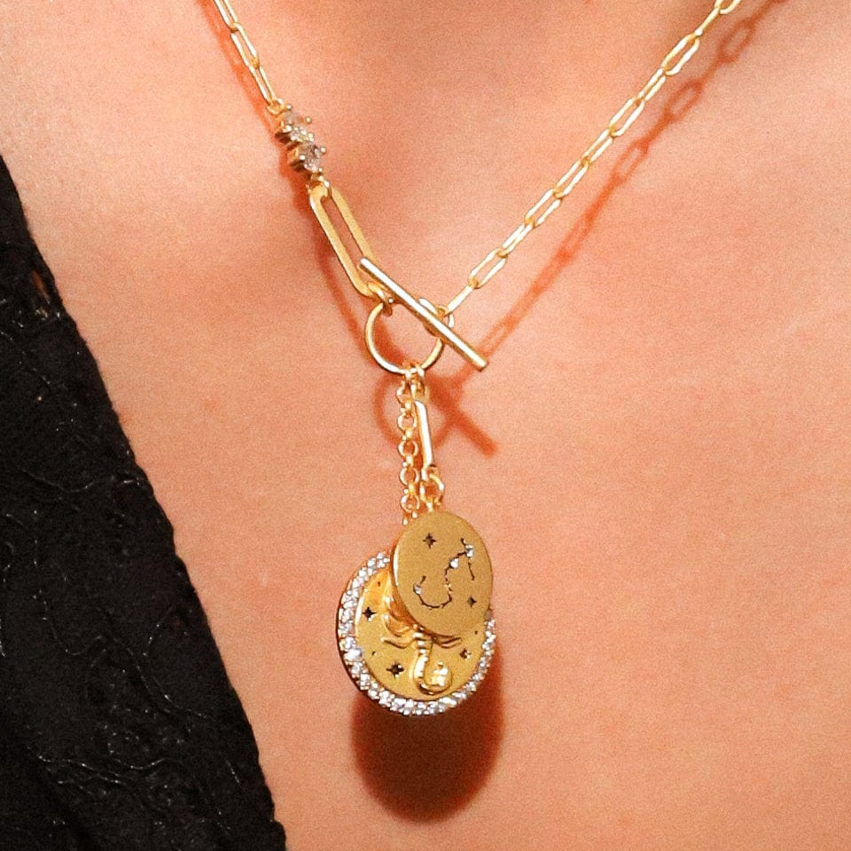 Double Coin Zodiac Necklace