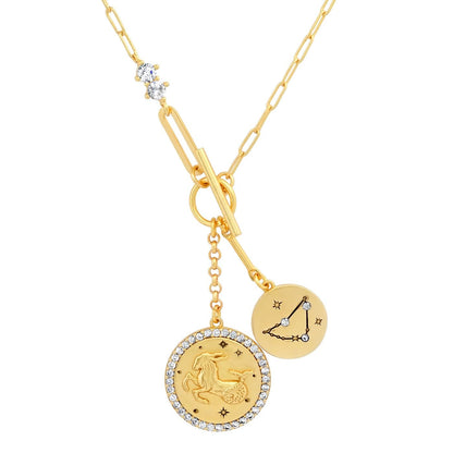 Double Coin Zodiac Necklace