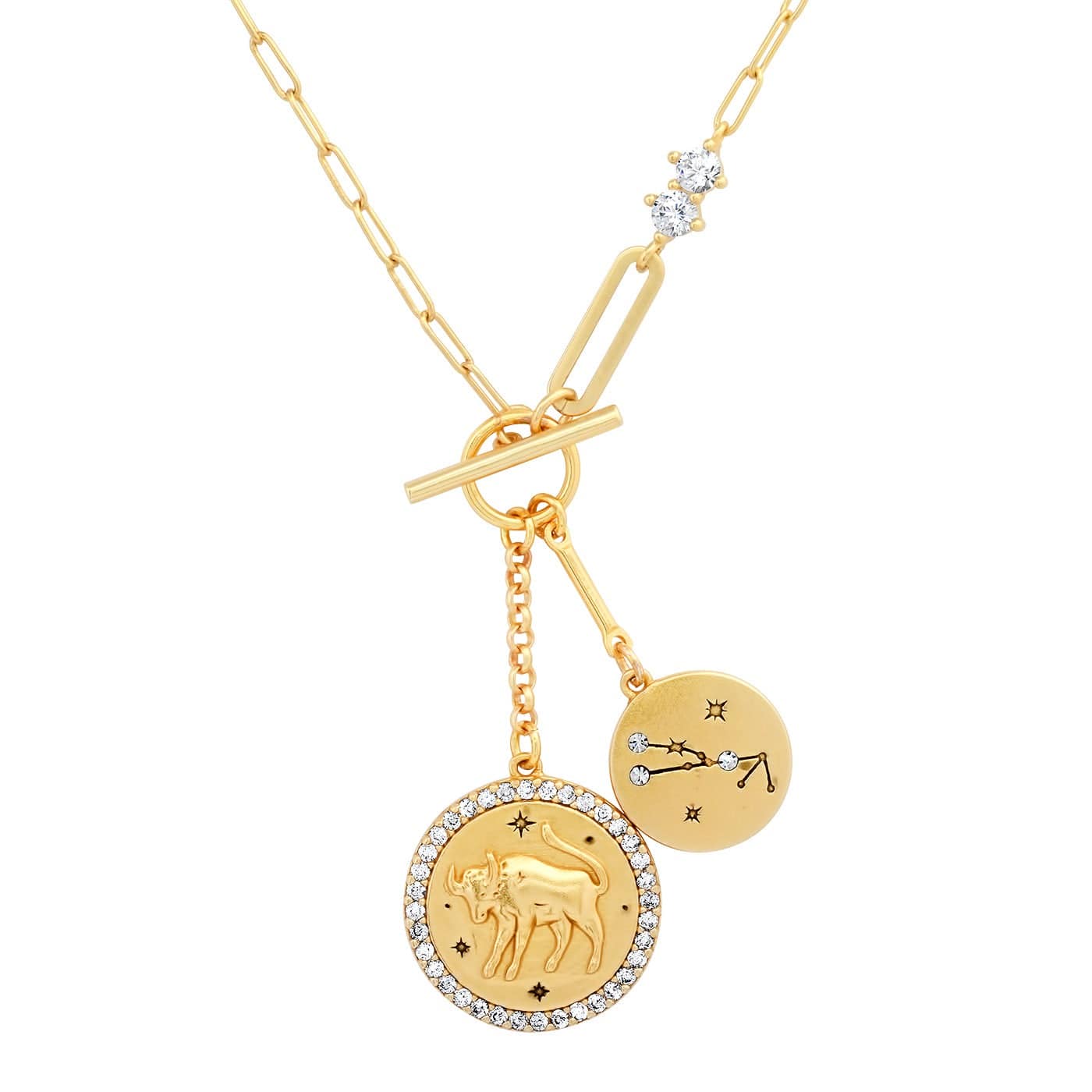 Double Coin Zodiac Necklace