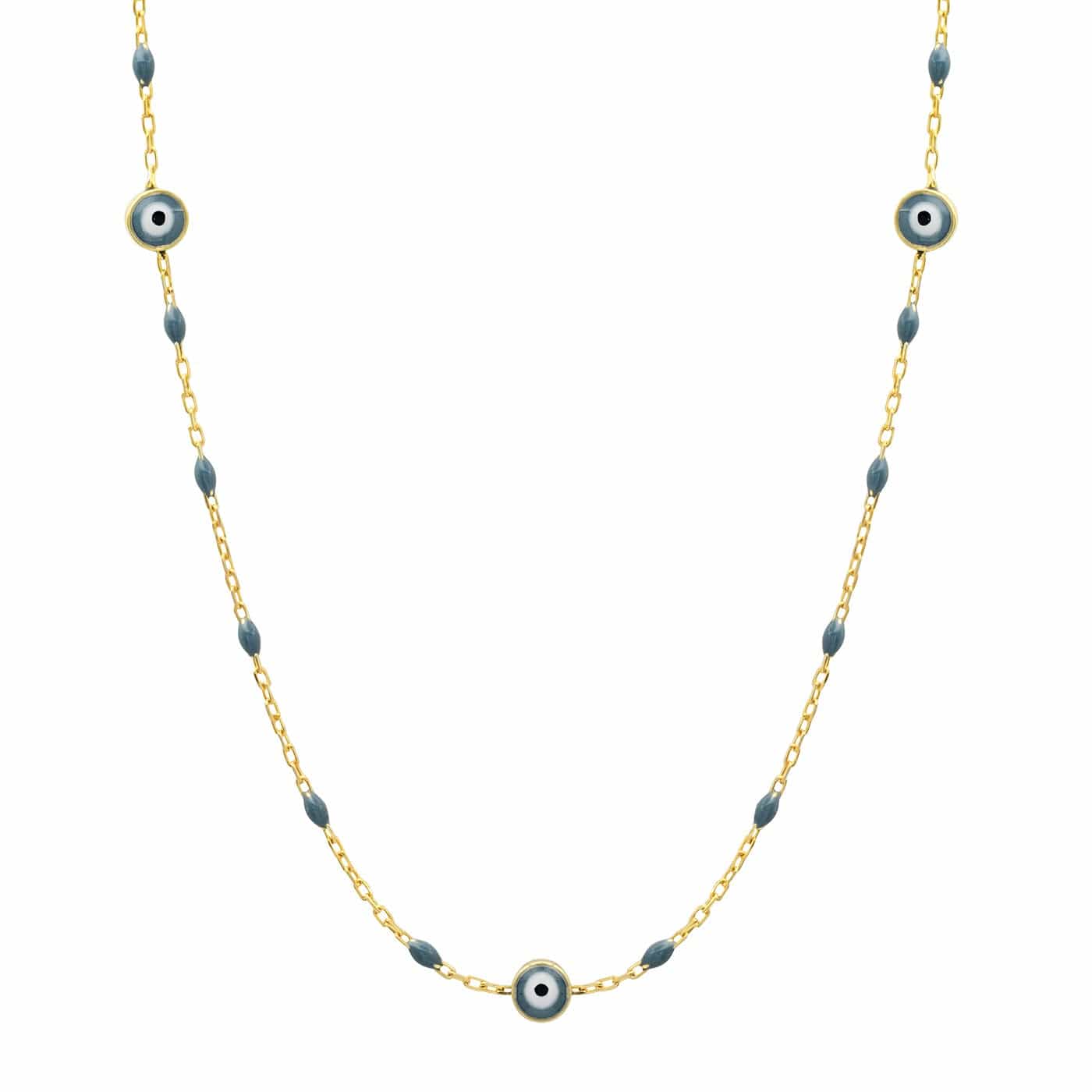Lucky Blue Beaded Evil Eye Necklace