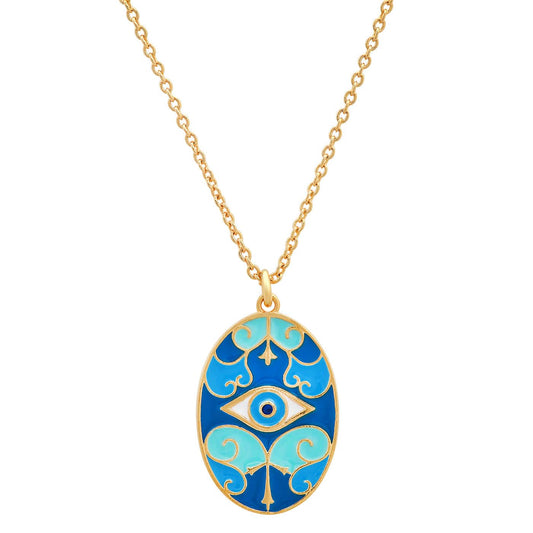 Evil Eye Waves Pendant Necklace