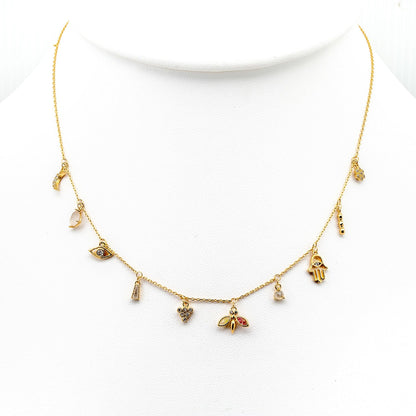 Hamsa Gold Charm Necklace