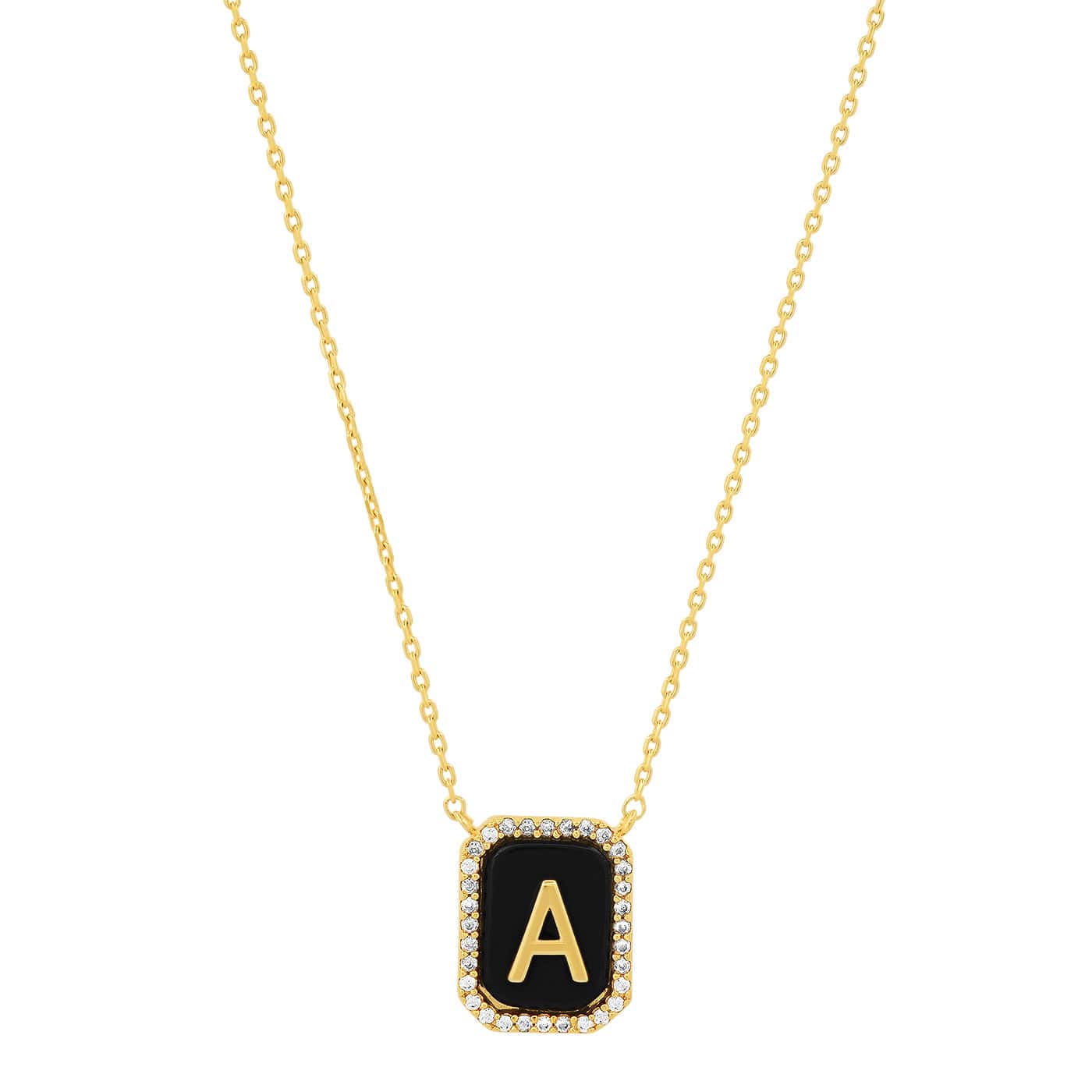 Onyx Monogram Pendant Necklace