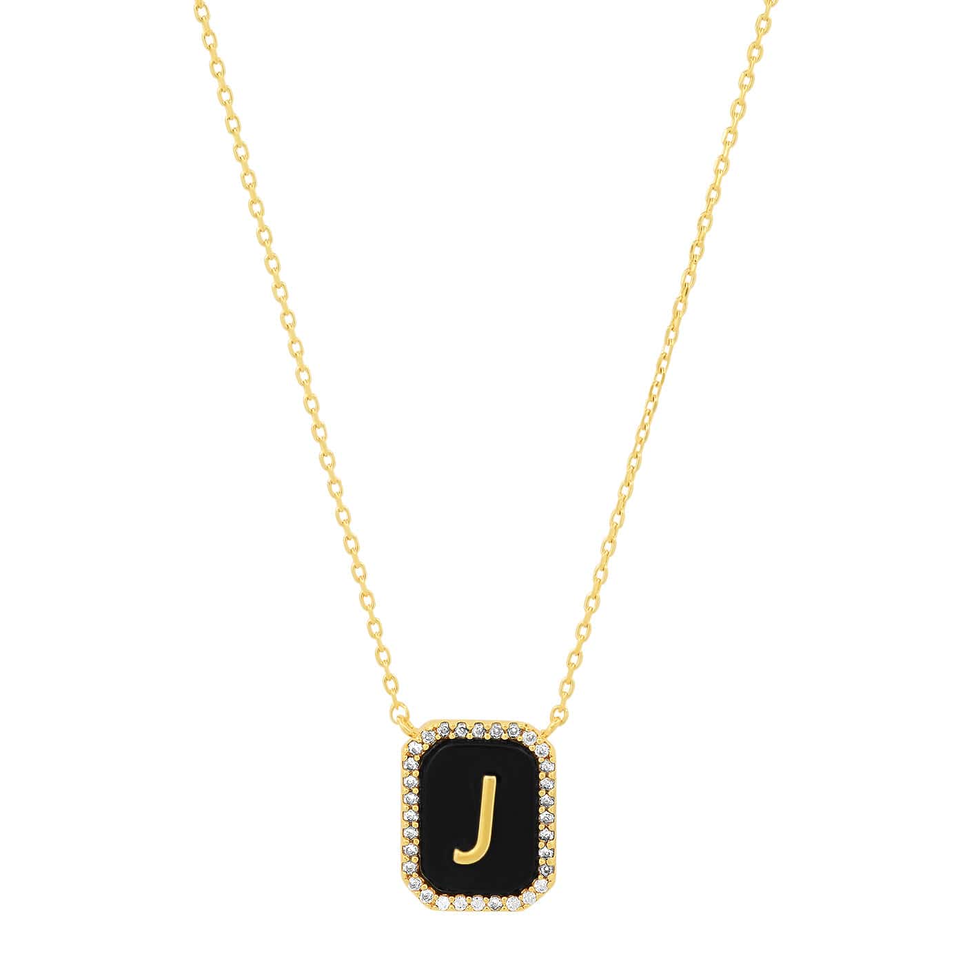 Onyx Monogram Pendant Necklace