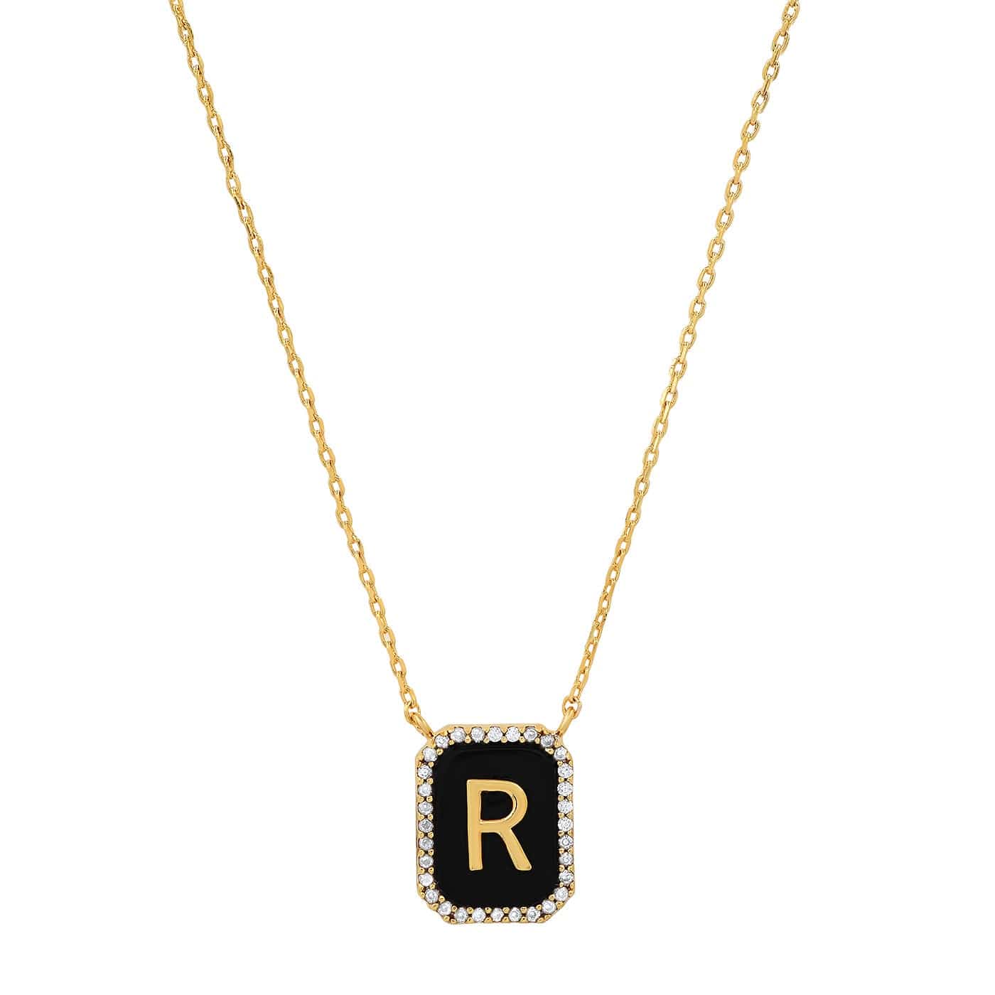 Onyx Monogram Pendant Necklace
