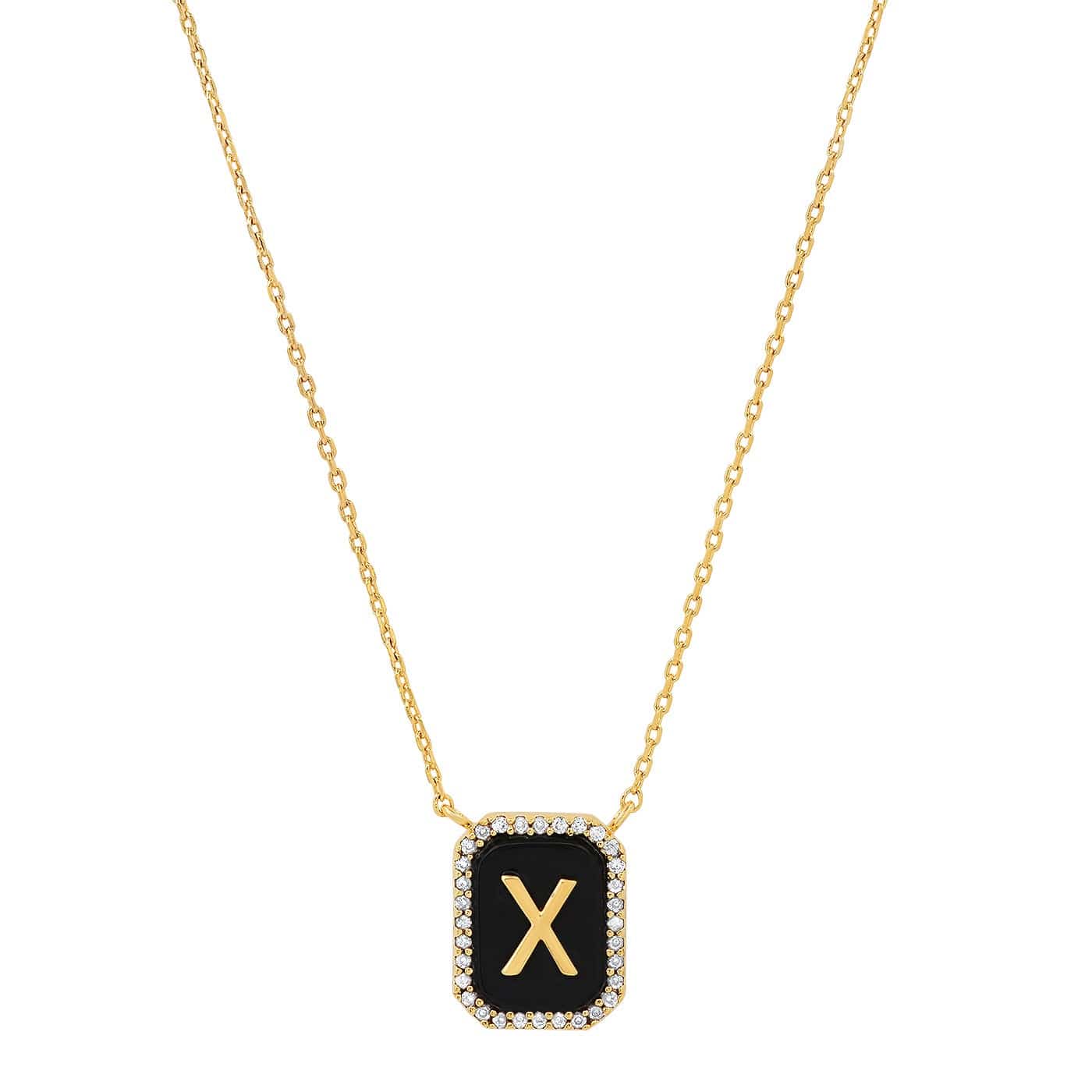 Onyx Monogram Pendant Necklace
